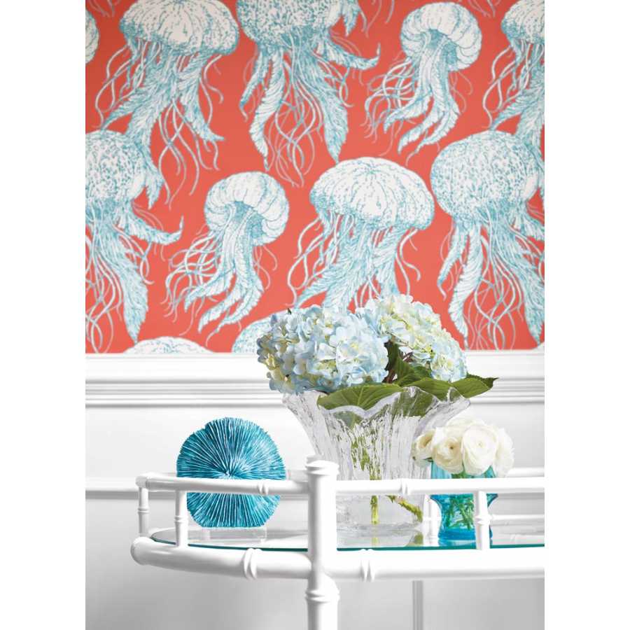 Thibaut Summer House Jelly Fish Bloom T13172 Wallpaper